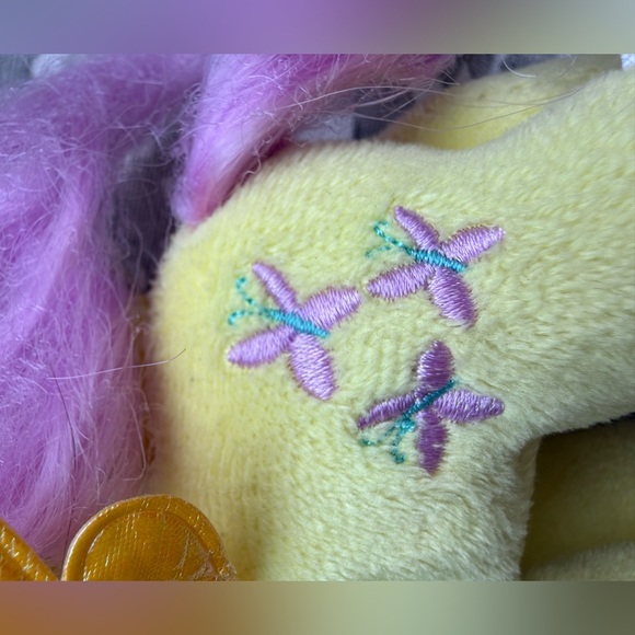 TY 2014 My Little Pony Hasbro Fluttershy Yellow Plush Pony with Metallic Wings - Picture 7 of 14